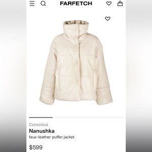 Nanushka Beige faux leather jacket